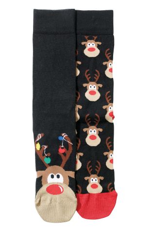 Black Rudolph Socks Two Pack